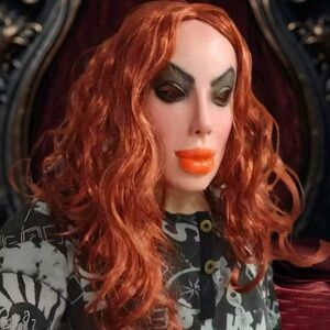 Sissy Crossdresser Female masking Mask Fetish Cosplay with hair